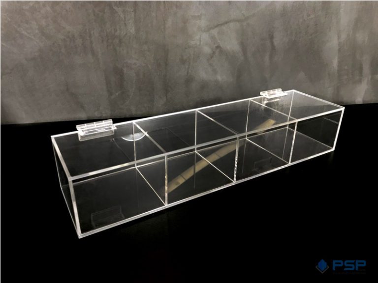 Κουτί από plexiglass διάφανο με διαχωριστικά και καπάκι με μεντεσέδες